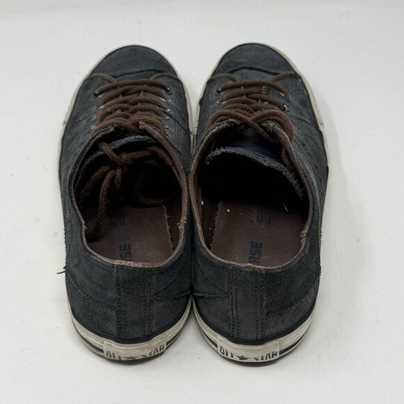 Converse All Star Low Sneakers Mens 10.5 Black Distressed Leather Open Zip Shoes - Picture 11 of 16